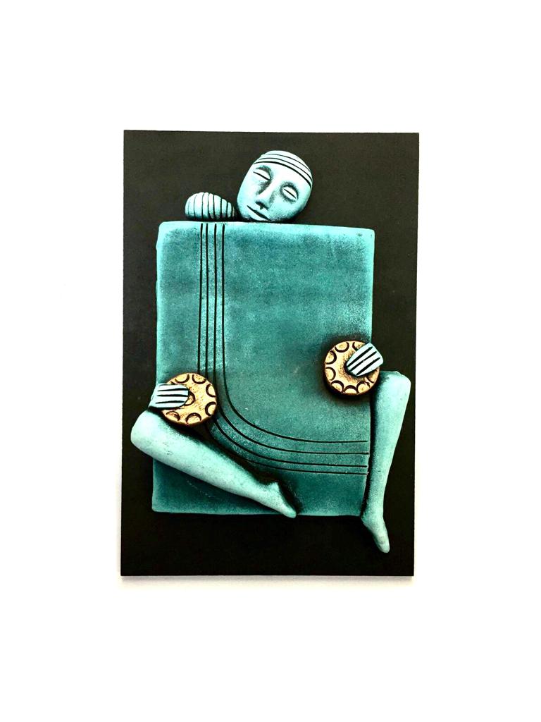 Musical Artwork Lady Playing Various Instruments Abstract Hangings Tamrapatra