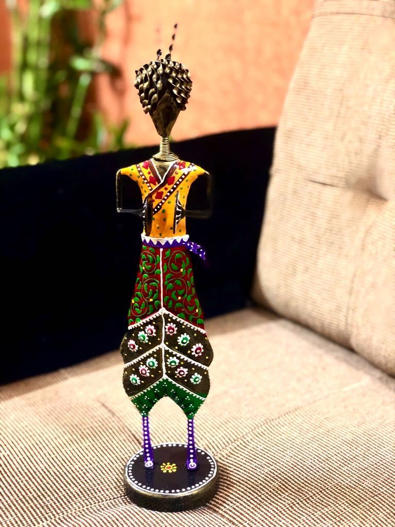 Musician Metal Antiquity Painted Vibrant Colors Export Quality Tamrapatra - Tamrapatra