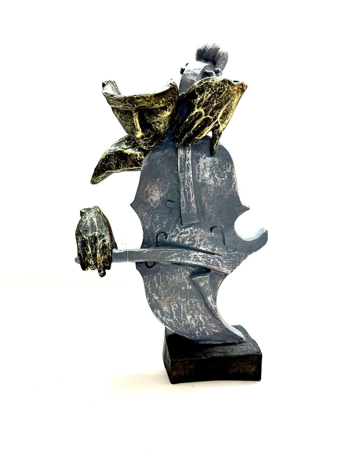 Abstract Musicians In Silver & Golden Shade On Stand Home Décor By Tamrapatra