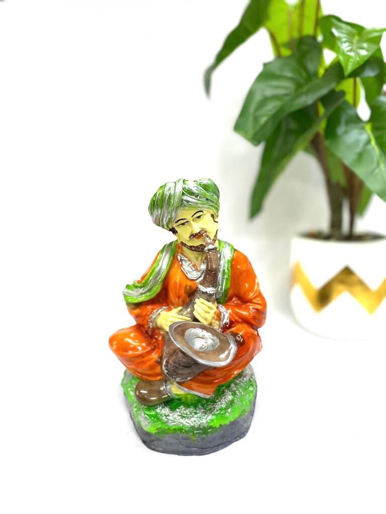 Male Villager Musicians In Traditional Resin Collectible Home Décor Tamrapatra