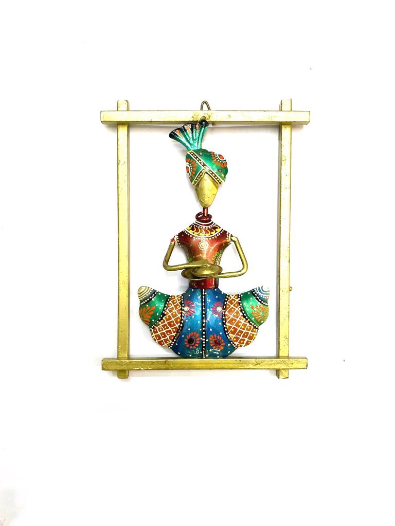 Musical Theme Wall Hanging Traditional Man Playing Instruments By Tamrapatra