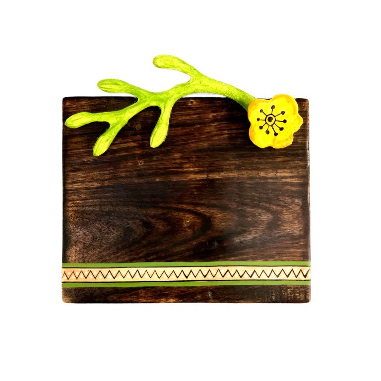 Floral Design Metal On Wooden Crafted With Love Name Plate Collection Tamrapatra