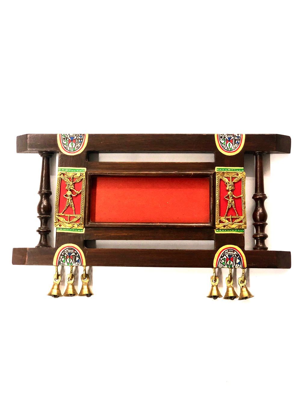 Designer Name Plate HandMade Teak Wood & Dhokra Figures Tamrapatra - Tamrapatra