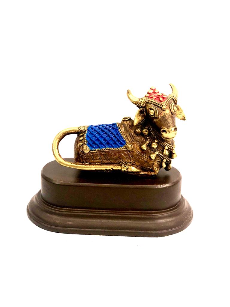 Nandi Crafted From Brass With Lost Wax Method Finished Stand Tamrapatra