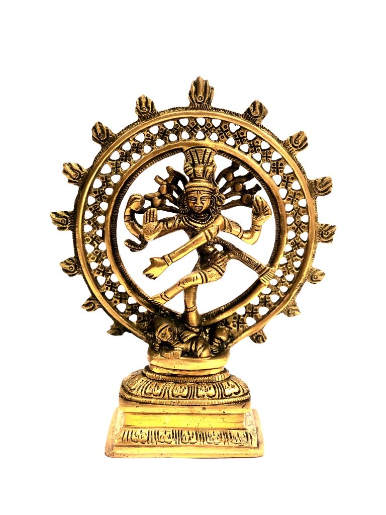 Natraj Brass Statue Creations Shiva As "Divine Dancer" Handcrafted From Tamrapatra
