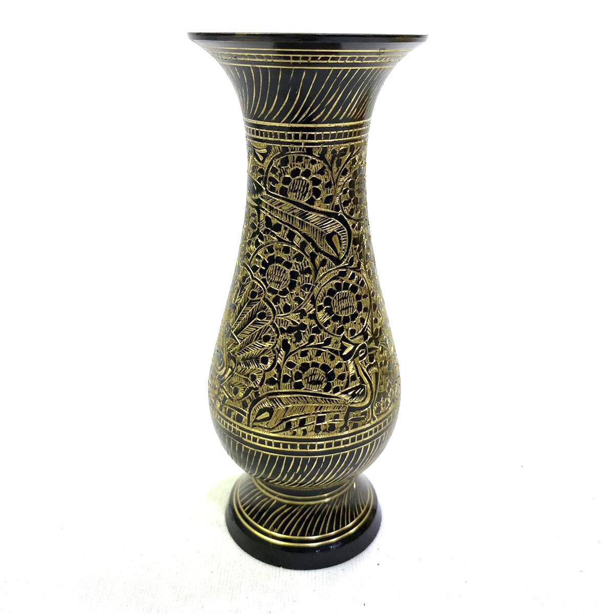 Brass Inlay Artwork On Flower Pots Extraordinary Collectible From Tamrapatra - Tamrapatra