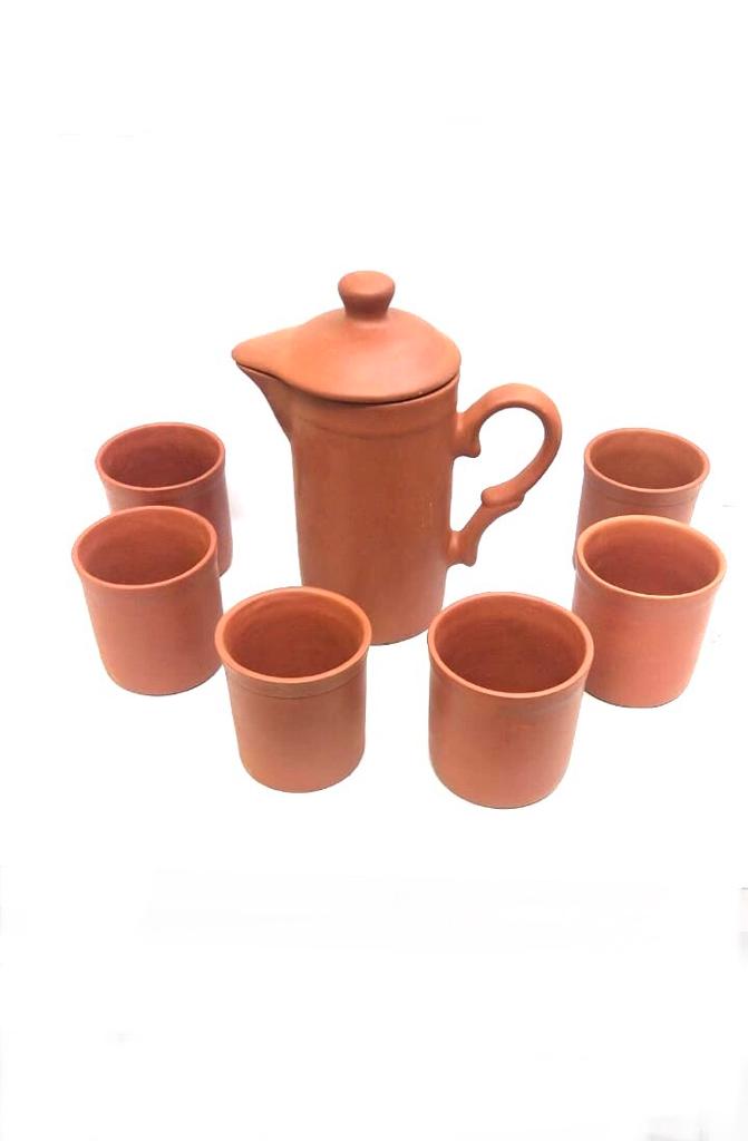 Morning Jug Set With Beautiful Shaped Jugs & 4/6 Glasses Serve Drinks Tamrapatra