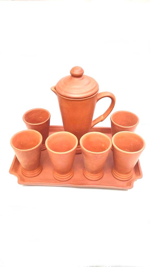Morning Jug Set With Beautiful Shaped Jugs & 4/6 Glasses Serve Drinks Tamrapatra