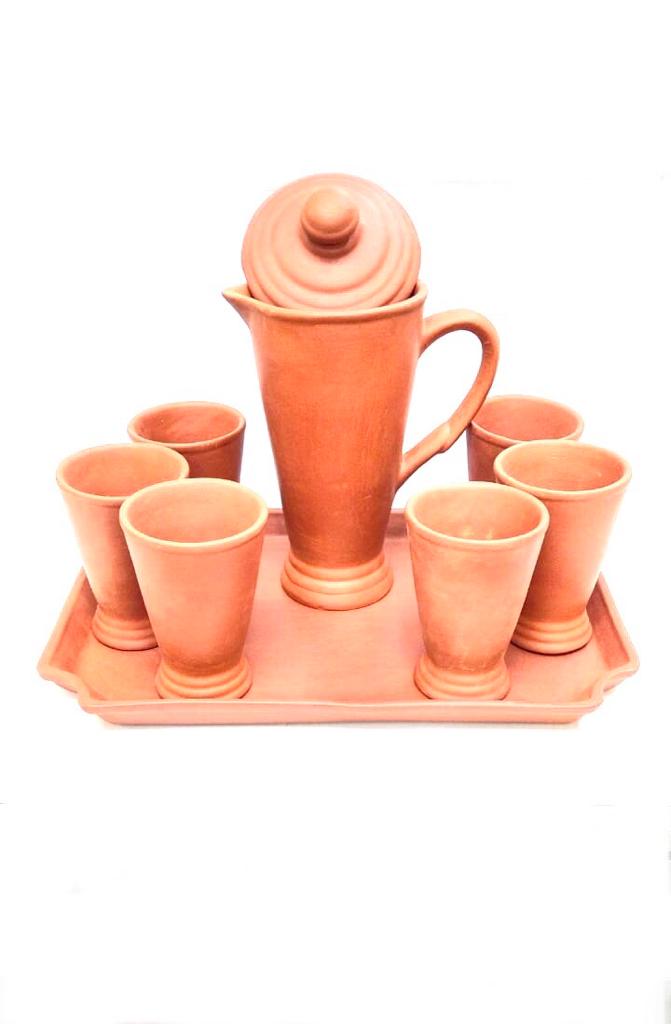 Morning Jug Set With Beautiful Shaped Jugs & 4/6 Glasses Serve Drinks Tamrapatra