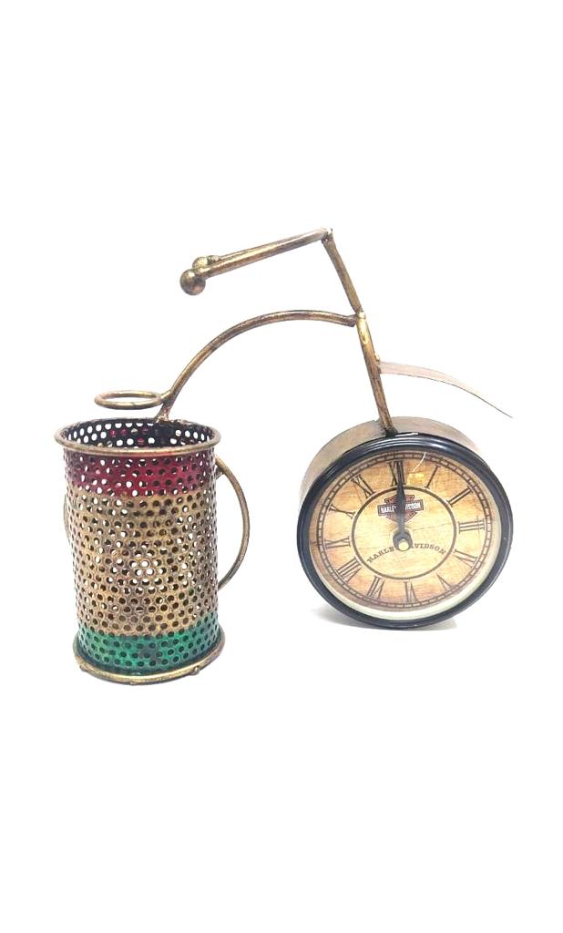 Clock Cycle Pen Stand Office Desk Accessories Gifts Vintage Style Tamrapatra