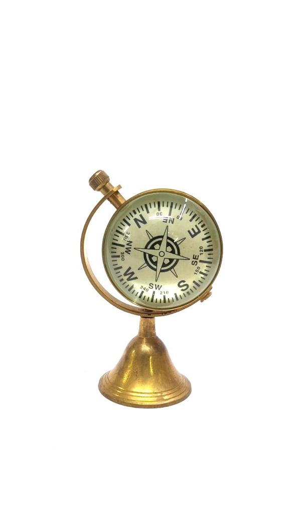 Brass Antique Globe Style Clock Table Desk Utility Accessories Gifts Tamrapatra