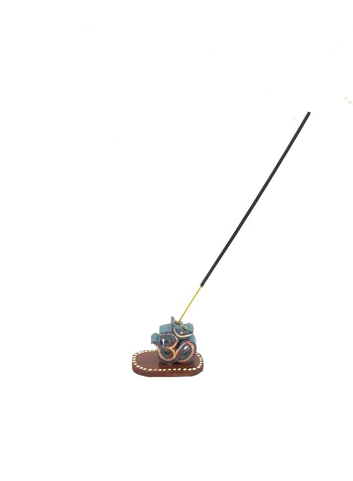 Om Exclusive Incense Stick Holder Religious Hindu Symbol Wooden Tamrapatra