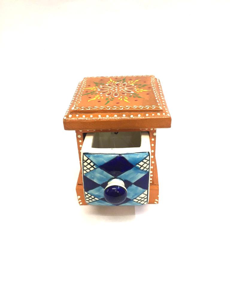 Hand Painted Single Designer Drawer Traditional Gifting Décor By Tamrapatra