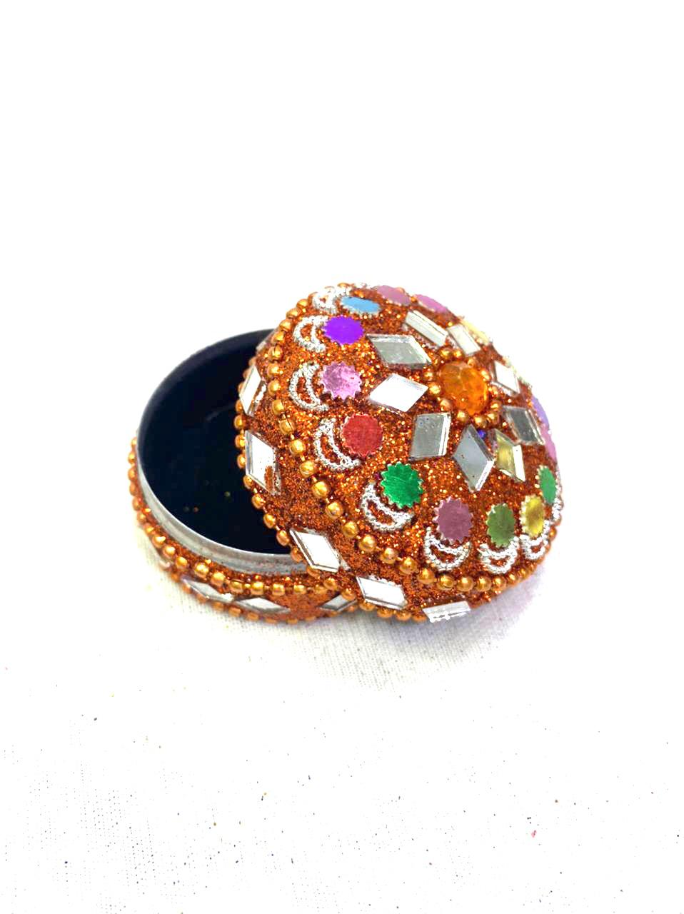 Jewelry Box Mirror & Kundan Art Handcrafted Storage Gifts Occasion Tamrapatra