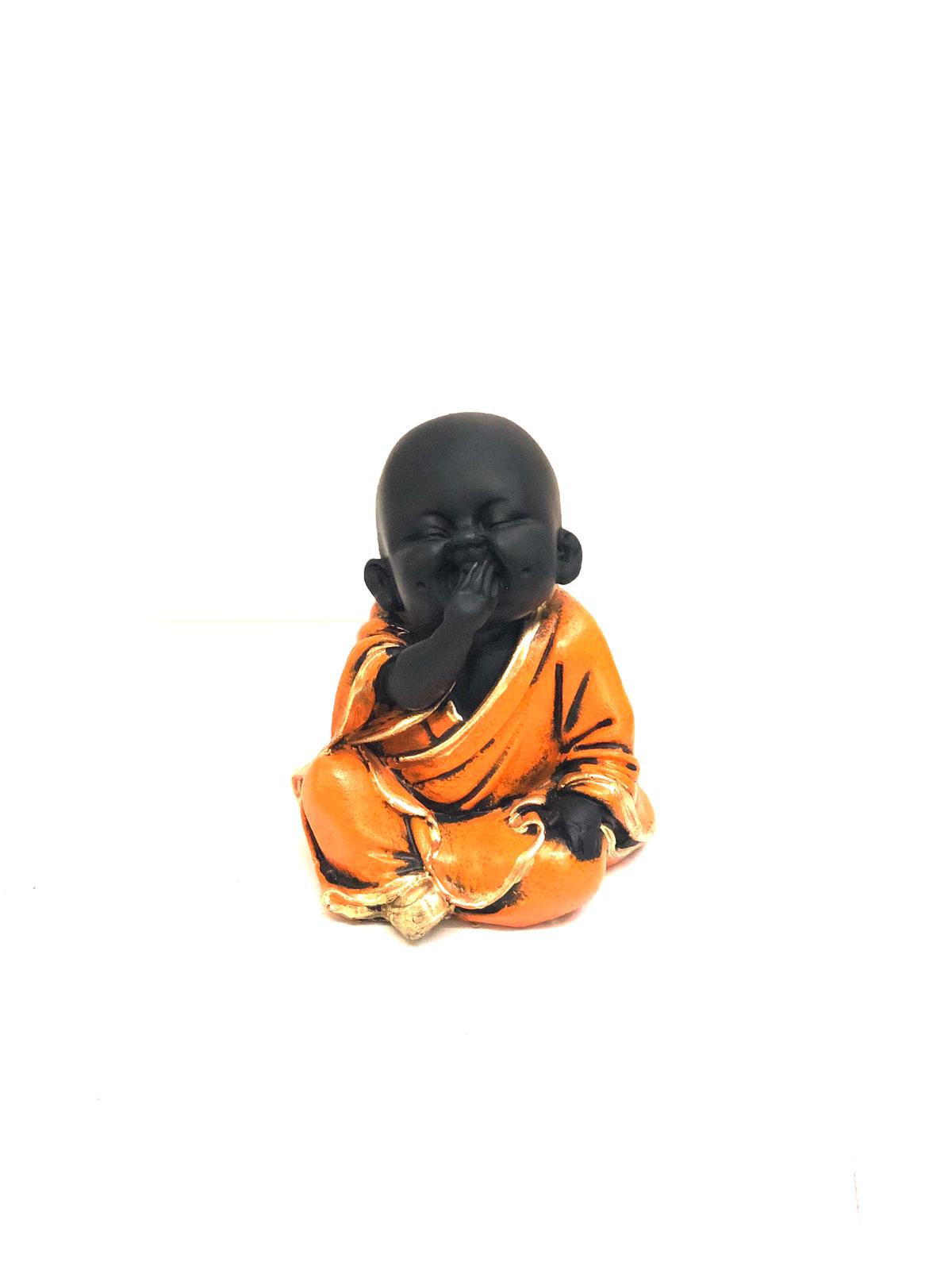 Three Wise Happy Monks Set Various Shades Feng Shui Spiritual Art Tamrapatra