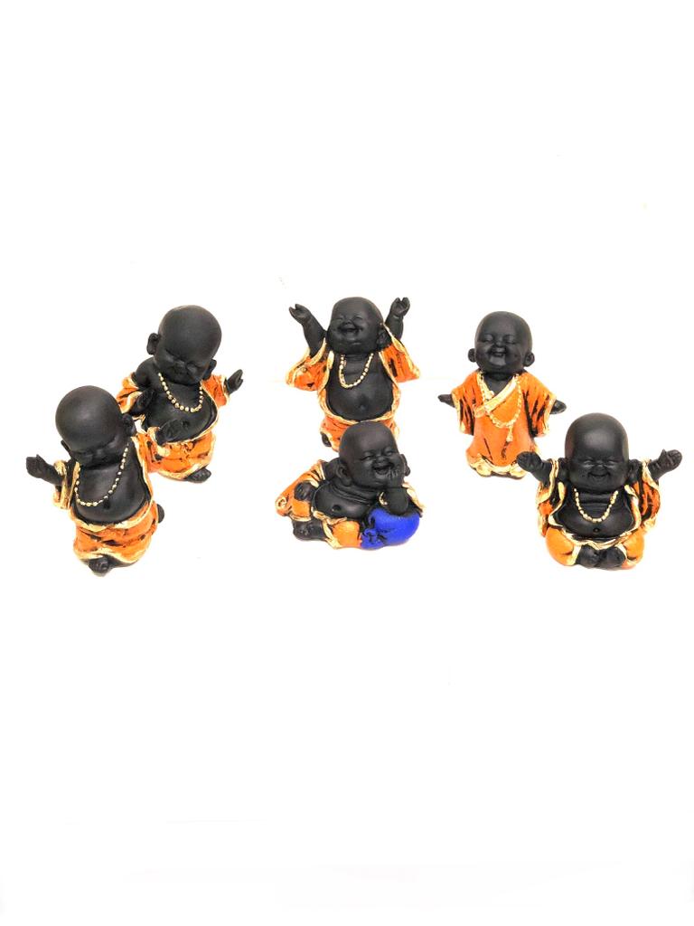 Sweet Baby Monks Orange Styles Spiritual Figures For Home Office Tamrapatra