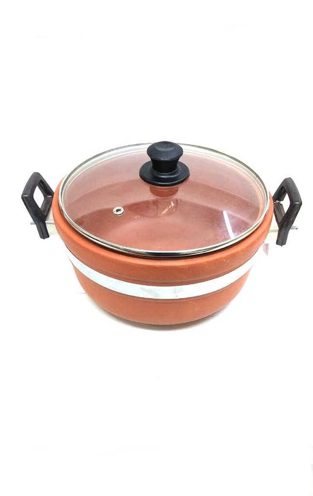 Donga With Glass Lid Handcrafted Terracotta Cooking Pots From Tamrapatra