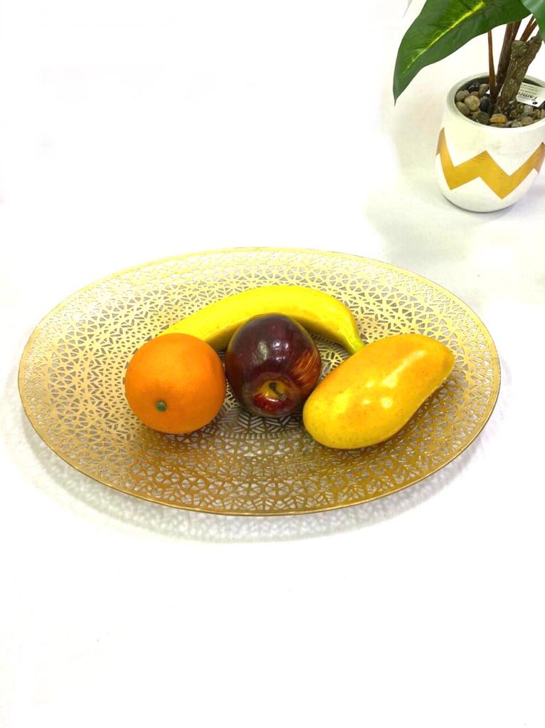 Oval Platters Carving Design Kitchenware Dinning Table Console By Tamrapatra