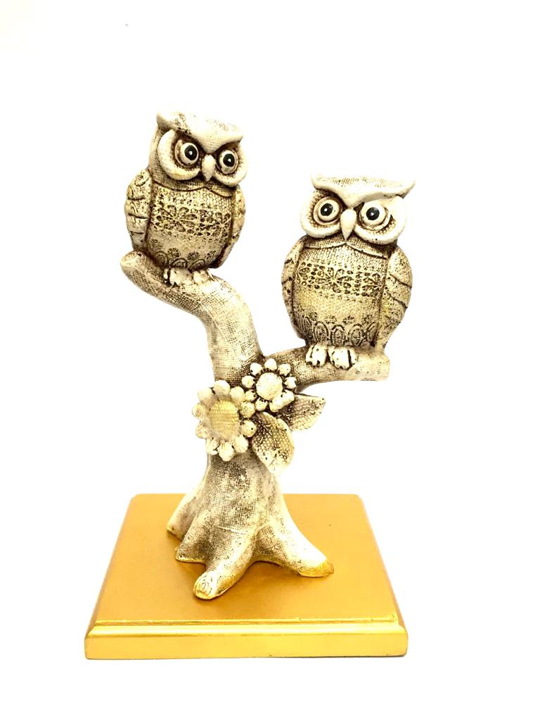 Lovely Owls Sitting On Stem Exclusive Designer Showpiece From Tamrapatra