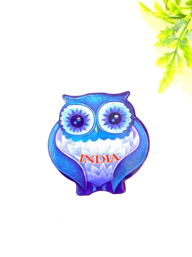Fridge Magnet Cute Owl Design Embossed On Ceramic India From Tamrapatra