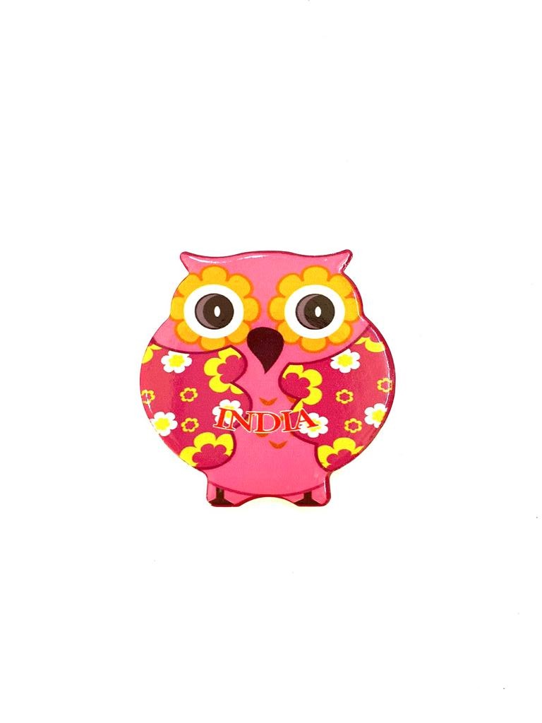 Fridge Magnet Cute Owl Design Embossed On Ceramic India From Tamrapatra