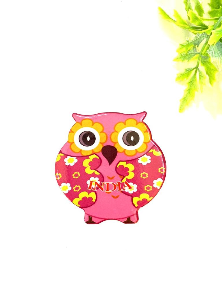 Fridge Magnet Cute Owl Design Embossed On Ceramic India From Tamrapatra
