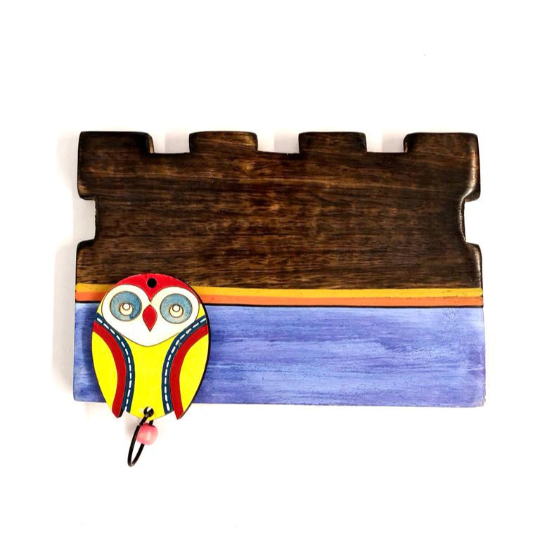 Name Plates Owl Collection HandCarved Wooden Color Painted By Tamrapatra - Tamrapatra