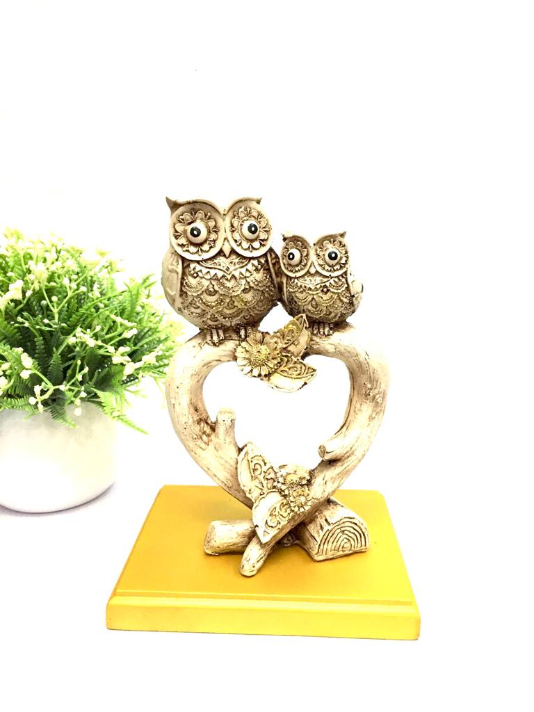 Lovely Owls Sitting On Stem Exclusive Designer Showpiece From Tamrapatra