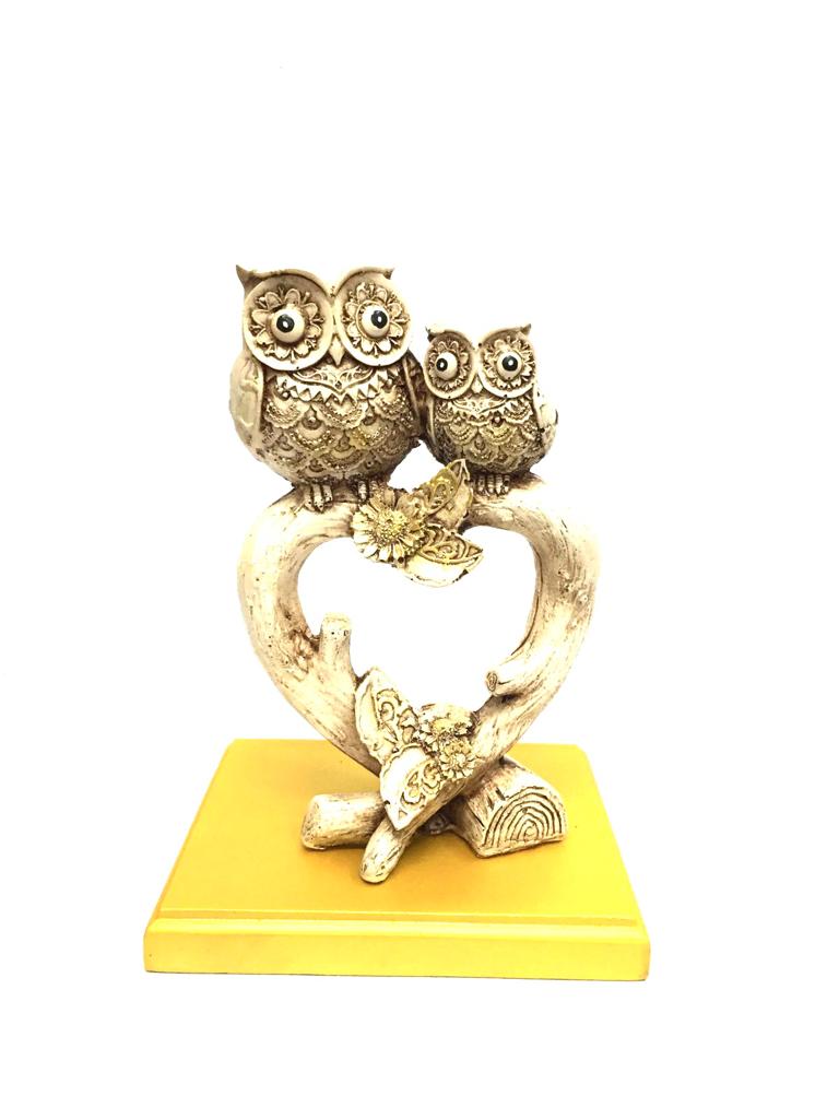 Lovely Owls Sitting On Stem Exclusive Designer Showpiece From Tamrapatra