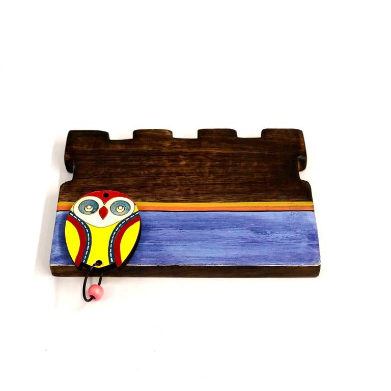 Name Plates Owl Collection HandCarved Wooden Color Painted By Tamrapatra - Tamrapatra