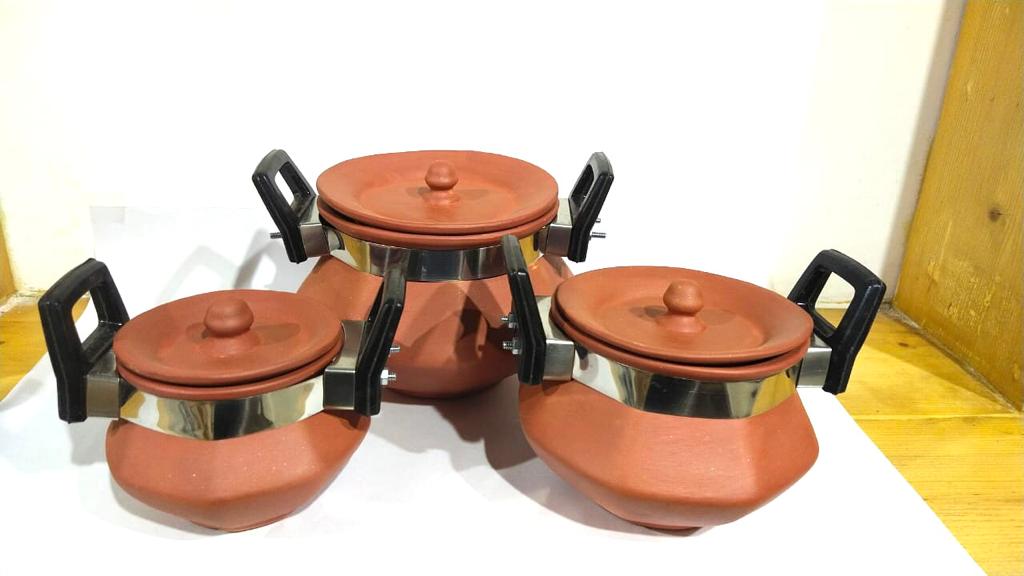 Pahal Handi Set With Handle In Various Sizes Earthenware Healthy By Tamrapatra
