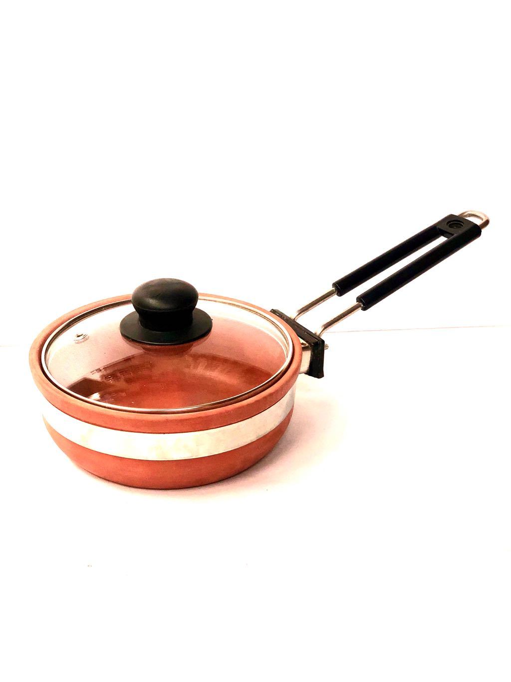 Superior Quality Frying Pan With Glass Lid & Easy To Handle Tamrapatra - Tamrapatra