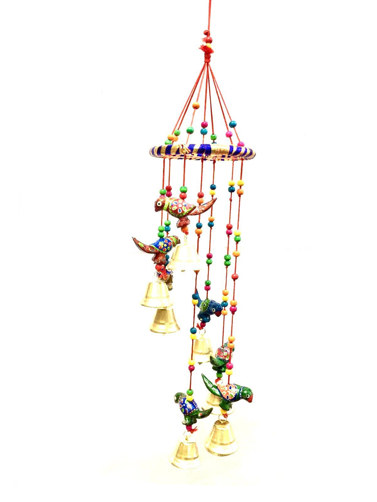 7 Animal & Bird Danglers On Bangle With Bells Spiral Traditional By Tamrapatra