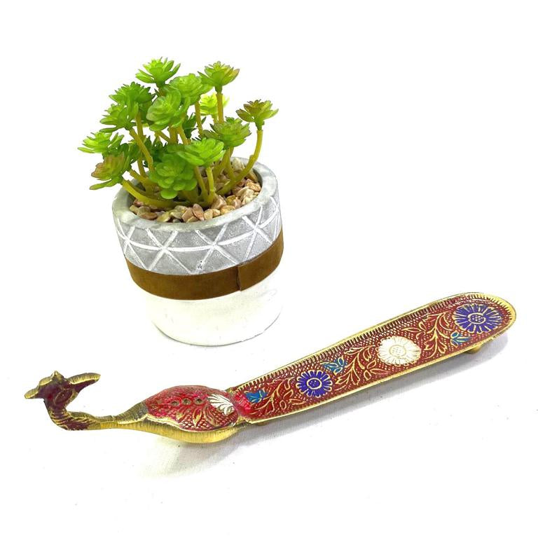 Peacock Incense Stick Holder Designed & Crafted In India Handcrafted Tamrapatra