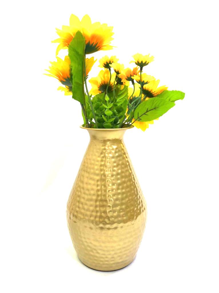 Pear Shaped Flower Pot Hammered Style Garden Decoration From Tamrapatra