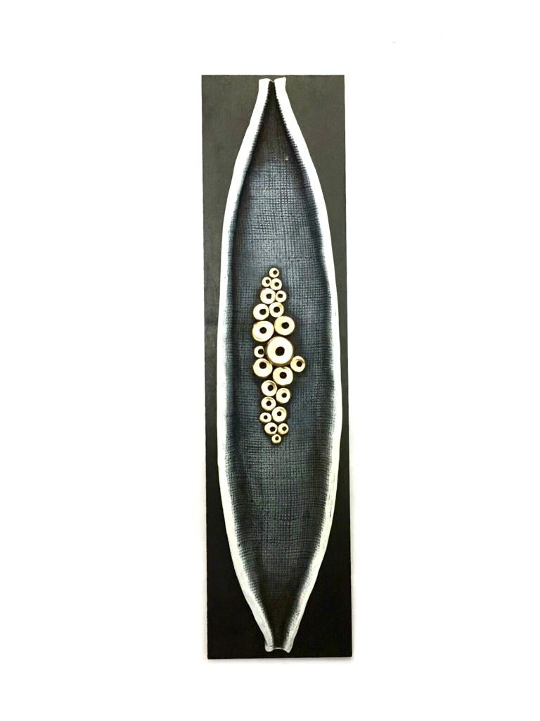 Pebbles On Designer Leaf Exclusive Wall Hangings Terracotta Handmade Tamrapatra