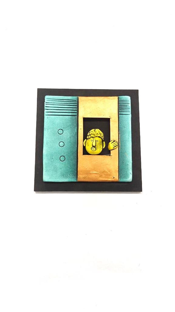 Teal Green Copper Handcrafted Terracotta Wall Hangings Art Work Tamrapatra