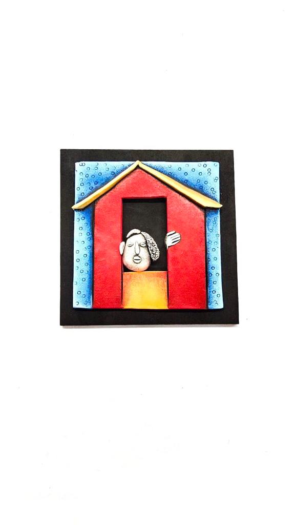 Sweet Little Peeping Face From Windows House Theme Exclusive Set Of 4 Tamrapatra