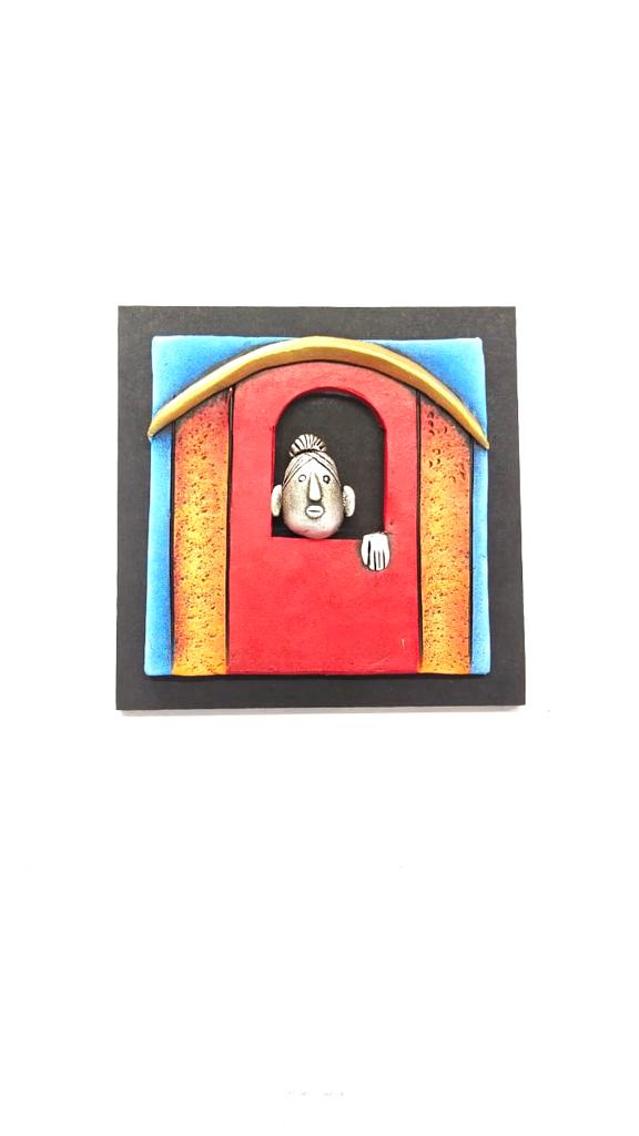 Sweet Little Peeping Face From Windows House Theme Exclusive Set Of 4 Tamrapatra