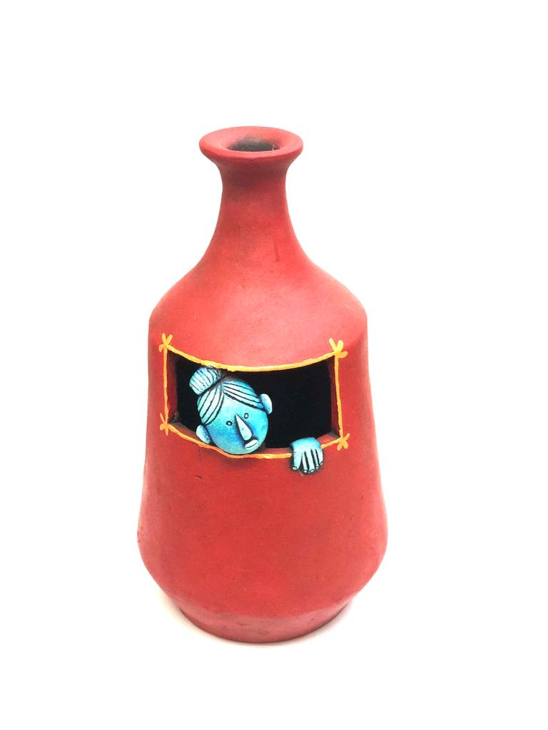 Big Pots With Peeping Face Superior Vibrant Shades Exclusively At Tamrapatra - Tamrapatra