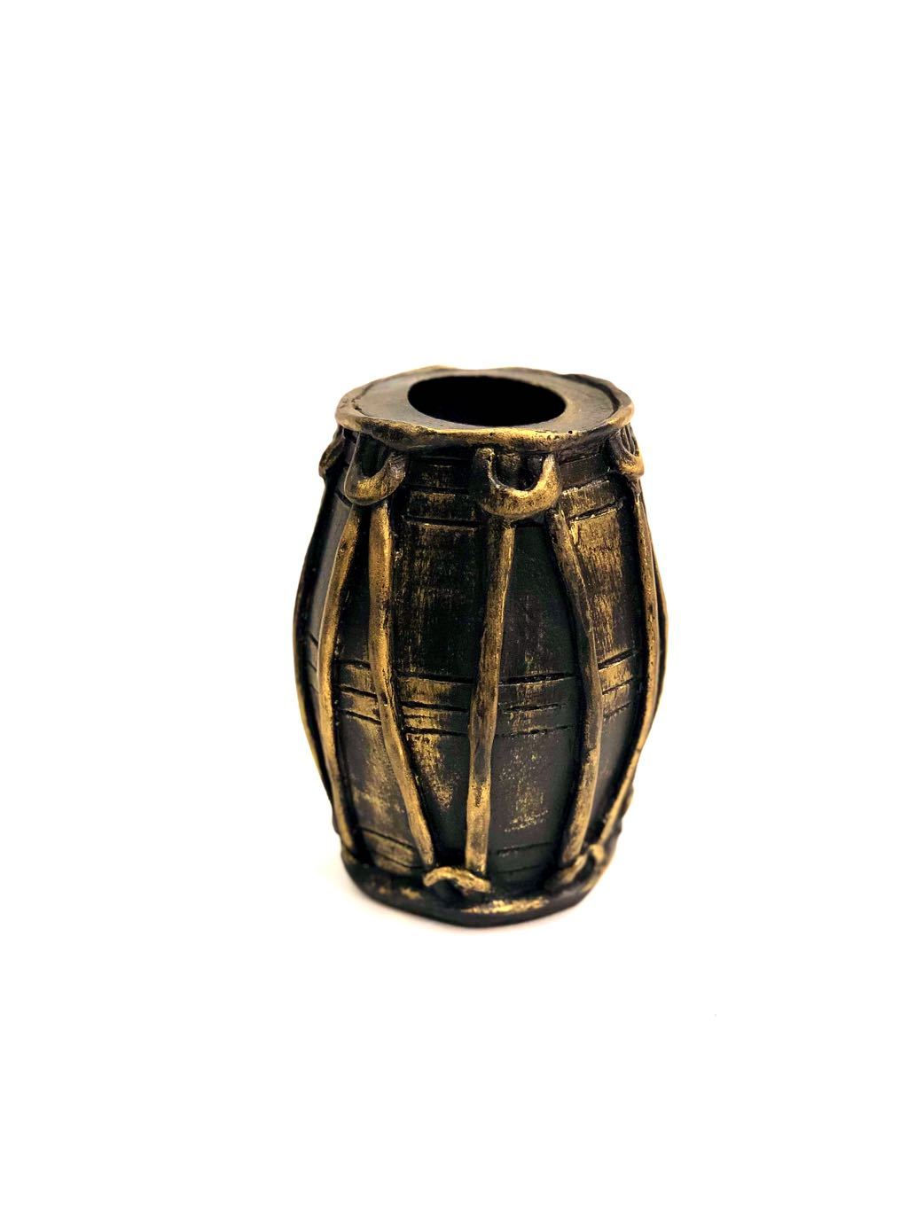 Dholak Style Resin Musical Instrument Based Pen Holder Unique Tamrapatra