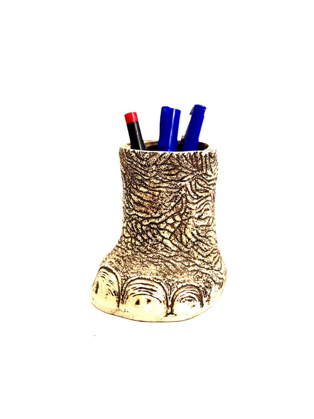 Elephant Foot Resin Pen Stand Multi Purpose Stand Home Utility Tamrapatra