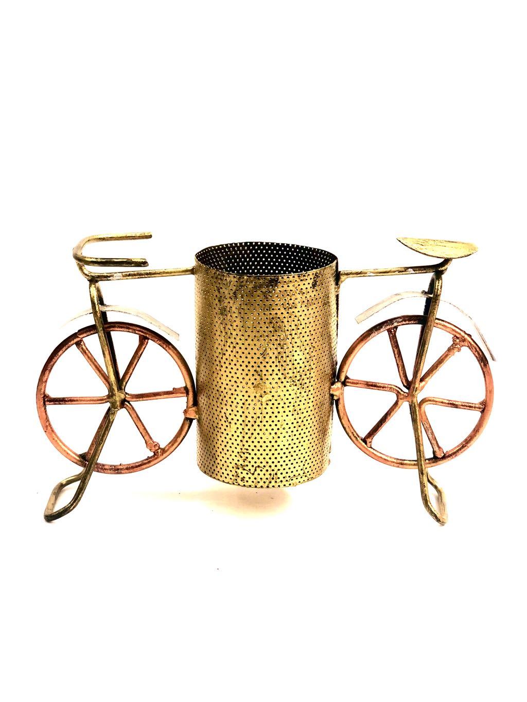 Vintage Style Cycle Metal Pen Stand And Other Accessories By Tamrapatra