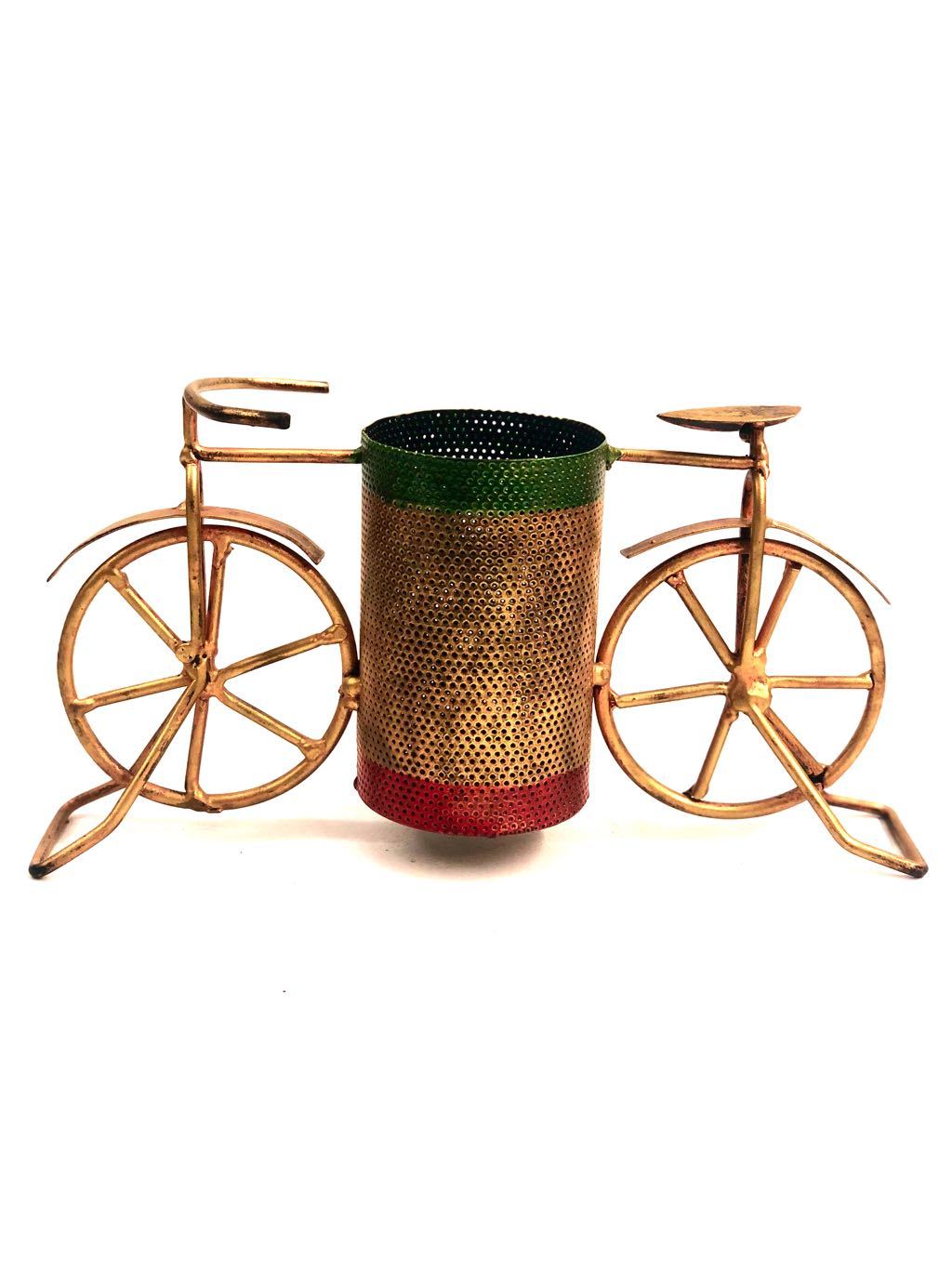 Vintage Style Cycle Metal Pen Stand And Other Accessories By Tamrapatra