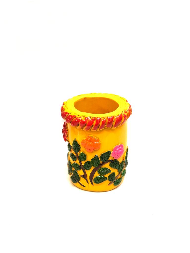 Pen Holder Resin Tribal Faces Stationary Corporate Handmade Gifts Tamrapatra