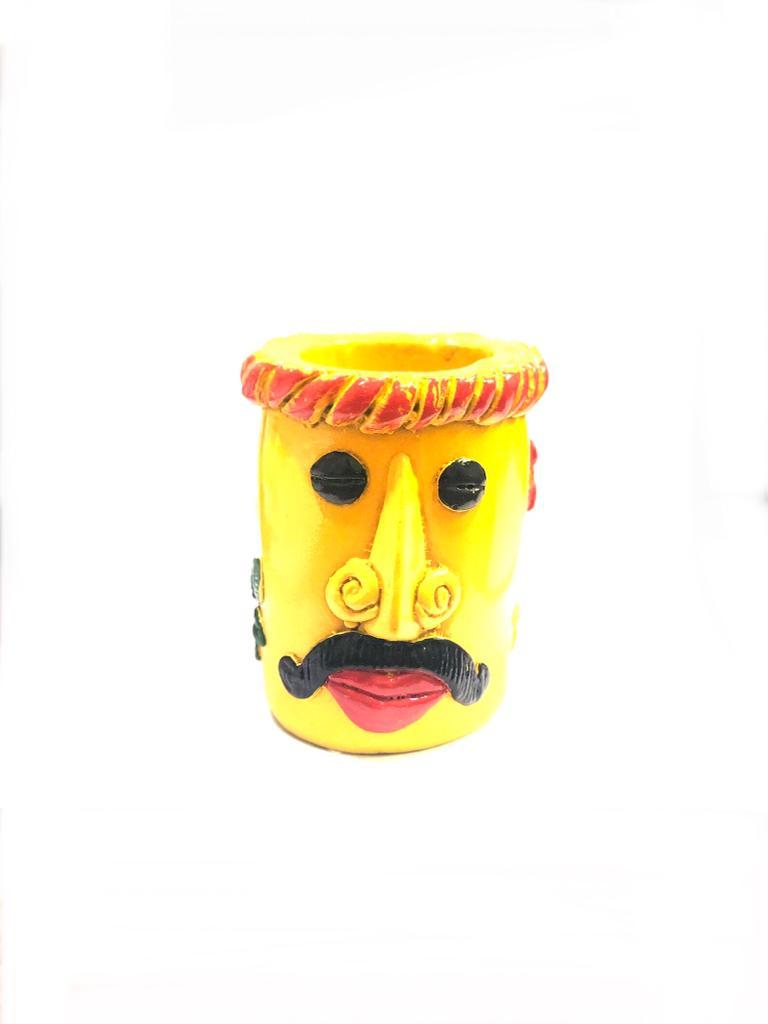 Pen Holder Resin Tribal Faces Stationary Corporate Handmade Gifts Tamrapatra