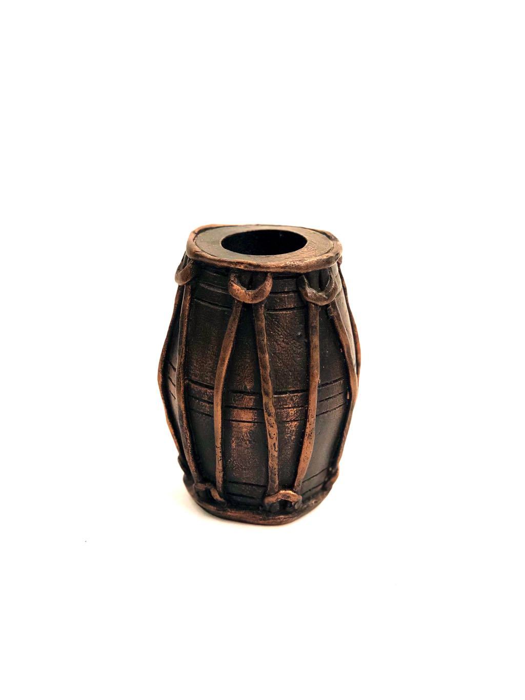 Dholak Style Resin Musical Instrument Based Pen Holder Unique Tamrapatra