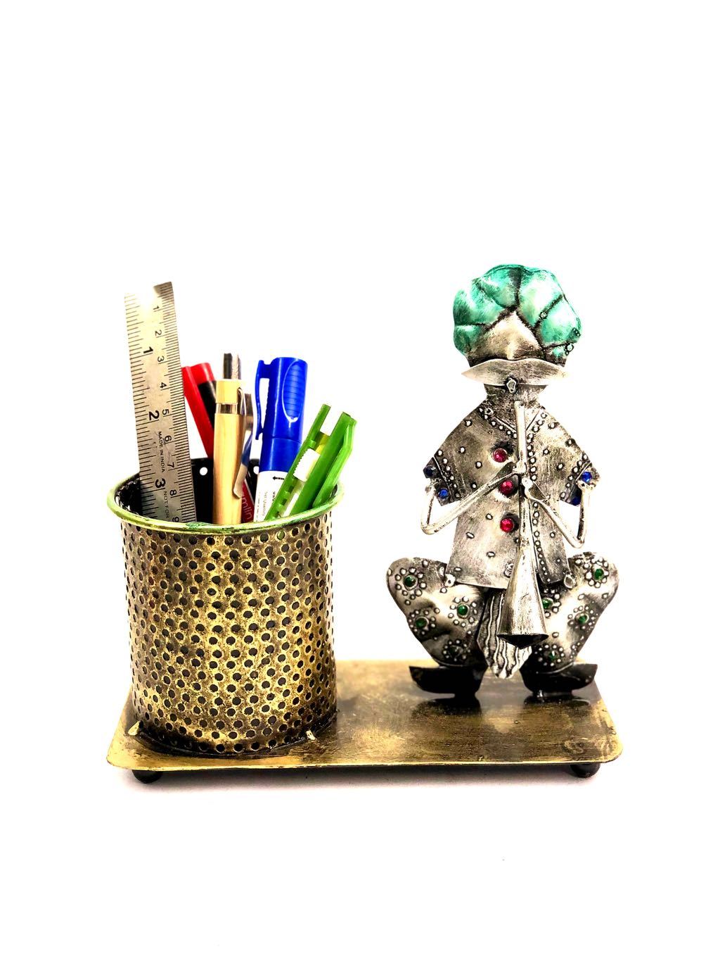 Metallic Musical Theme Metal Pen Stand Multipurpose Holders Tamrapatra