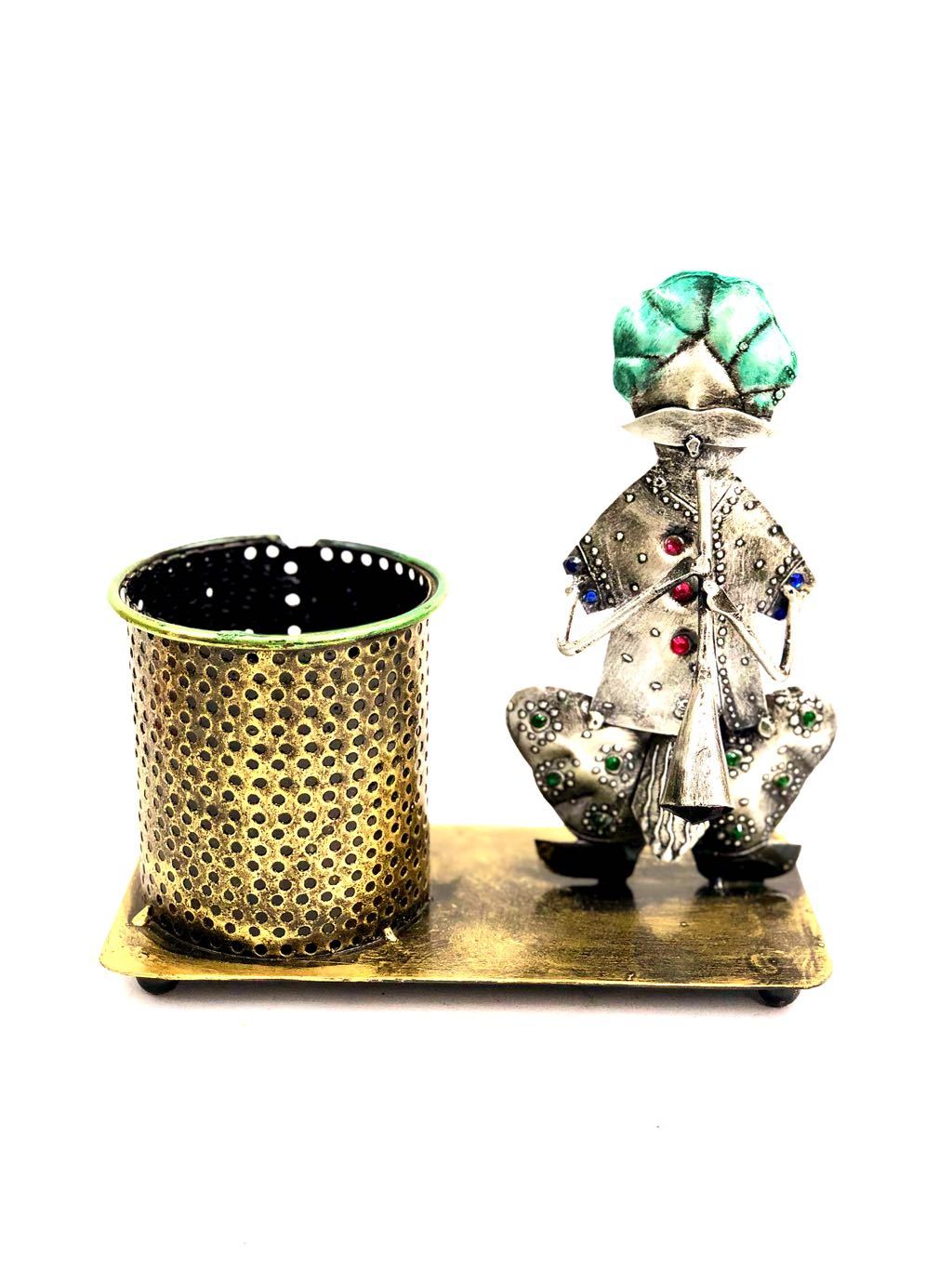 Metallic Musical Theme Metal Pen Stand Multipurpose Holders Tamrapatra