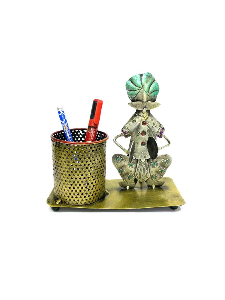 Metallic Musical Theme Metal Pen Stand Multipurpose Holders Tamrapatra